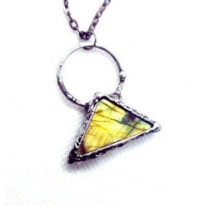 Labradorite pyramid crystal Necklace